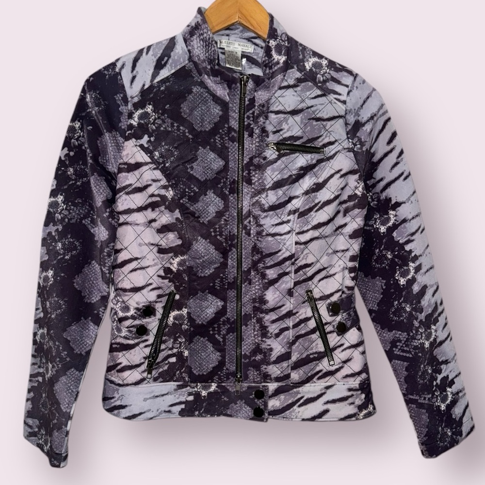 Alberto Makali Animal Print Zipper Jacket